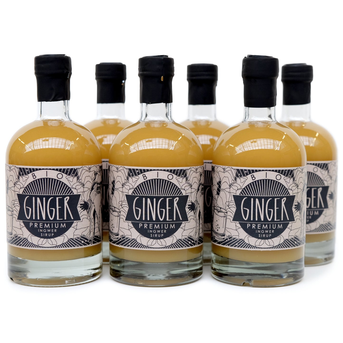 Ingwer Sommer Getränke GINGER Premium Bio-Ingwersirup kaufen | Basis Mix für DIY Ingwer Limo, Hot Ginger, Party Drinks und Spezialgetränke | Mengenrabatt 6 Flaschen Bio Ingwer Getränkesirup zum Preis von 5 | 6 x 500 ml GINGER Premium Bio Ingwersirup | Hergestellt in Havelland Brandenburg | BIOGINGER | DE-ÖKO-003 | Kostenloser Versand innerhalb Deutschlands auf alle Bestellungen im GINGER Shop | BIOGINGER.DE